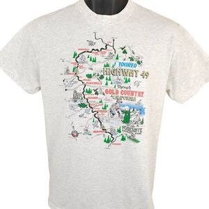 Gold Country California T Shirt Mens Size Medium Vintage 90s Highway 49 Miner